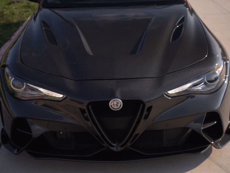 Alfa Romeo Giulia GTAm Style Front Bumper - Carbon Fiber - With Parking Sensors